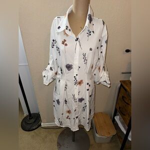 Women’s Shein floral shirt dress